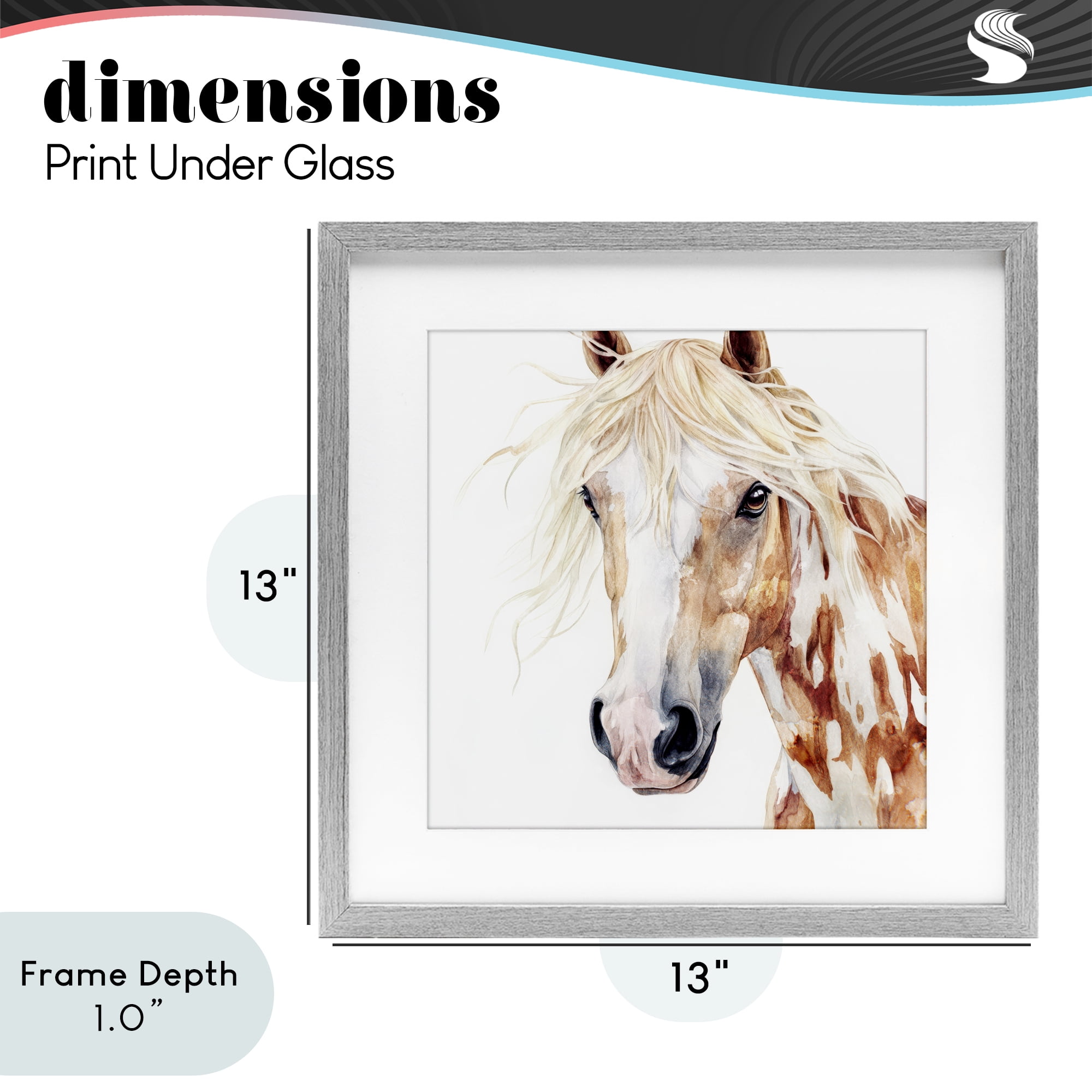 Stupell Industries Majestic Mane Spotted Horse Gray Framed Print Under Glass, design by Svetlana Aleynikova