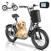 SANOPY Max Electric Bike for Adults with 819W Peak Motor, 30Miles 20MPH Commuting Electric Scooter with Adjustable Seat & Carry Basket, 20" Tires, Gray