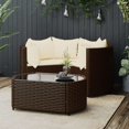 thumbnail image 1 of vidaXL 4 Piece Garden Lounge Set with Cushions Brown Poly Rattan, 1 of 5