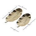 thumbnail image 3 of DecMode 25"W, 2"H Gold Metal Leaf Tray, 2-Pieces, 3 of 7