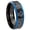 Black And Blue Step Edge, variant on Etched Lord's Prayer Cross Concave Black Tungsten Men Ring 10MM