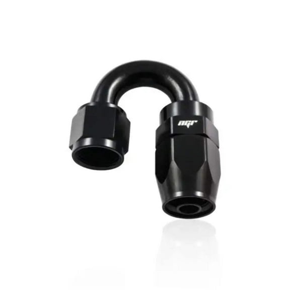 NGR 10AN 180 Degree Fitting - Black Anodized T-6061 Aluminum Swivel Hose Fitting - Fuel, Oil, Water, E85 - Universal Performance AN Fittings