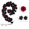 thumbnail image 3 of ZhangC Fall Artificial Maple Leaf Garland with Red Rose, 69 Inch Fall Hanging Vines with Black Leaves, Thanksgiving Halloween Indoor Outdoor Decor for Mantel, Staircase, Wedding and Party, 3 of 5
