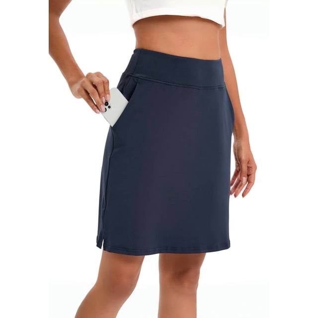 Falda de pantalón hasta la rodilla para mujer con pantalón corto interior Falda de tenis
