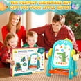 thumbnail image 4 of Huge Wave Dinosaur Easel for Kids, Double Sided Chalkboard and Whiteboard, Learning Board Games, Christmas Birthday Gift for Boys Girls Age 2-6 Years Old, 4 of 7