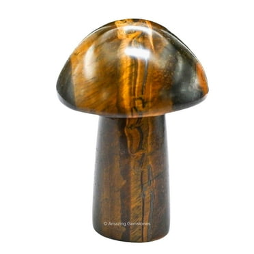 Tiger Eye Crystal Mushroom Decor