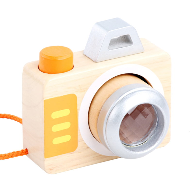 Kids Wooden Toy Camera Kaleidoscope Wooden Gift Baby Kids Photography Game 