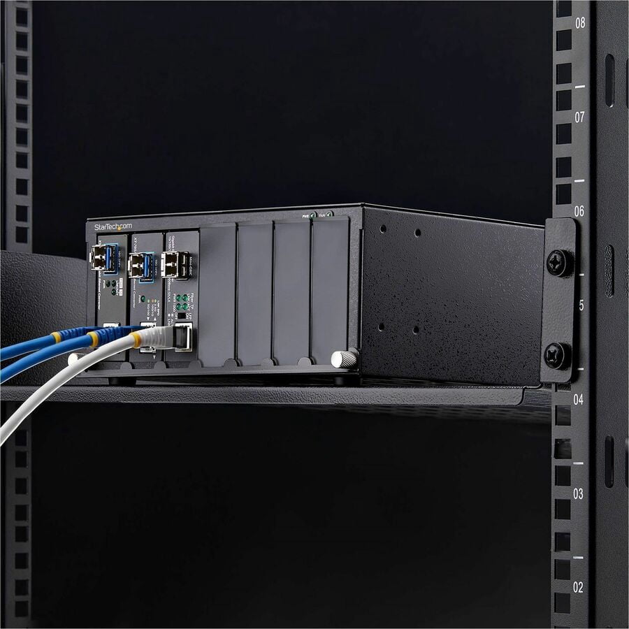 StarTech 7-Slot Unmanaged Media Converter Chassis, 10in Rackmount for MCM Media Converter Series, Active Cooling, TAA Compliant