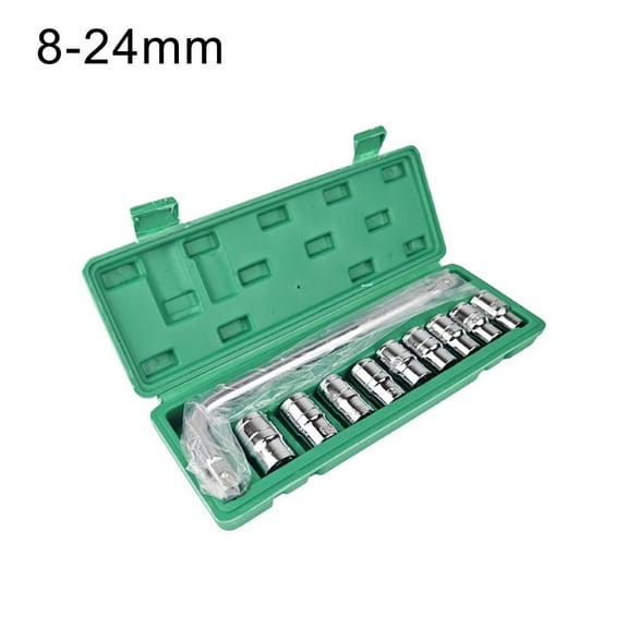 10Pcs Electric Socket Wrench Set Auto Repairing Tool Set 1/2in Interface