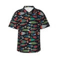 thumbnail image 1 of Fotbe Hand Drawn Colorful Fishes Camisa Hawaiana para Hombre Unisex – Camisa Casual de Verano con Botones de Manga Corta de Algodón y Lino,Medium, 1 of 7