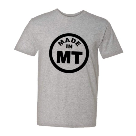 PleaseMeTees™ Mens From Born Made In Montana MT Logo Label HQ Tee