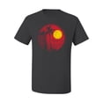 thumbnail image 2 of Wild Bobby, Silhouette Red Moon, Streetwear, Men Graphic Tees, Charcoal, Large, 2 of 3