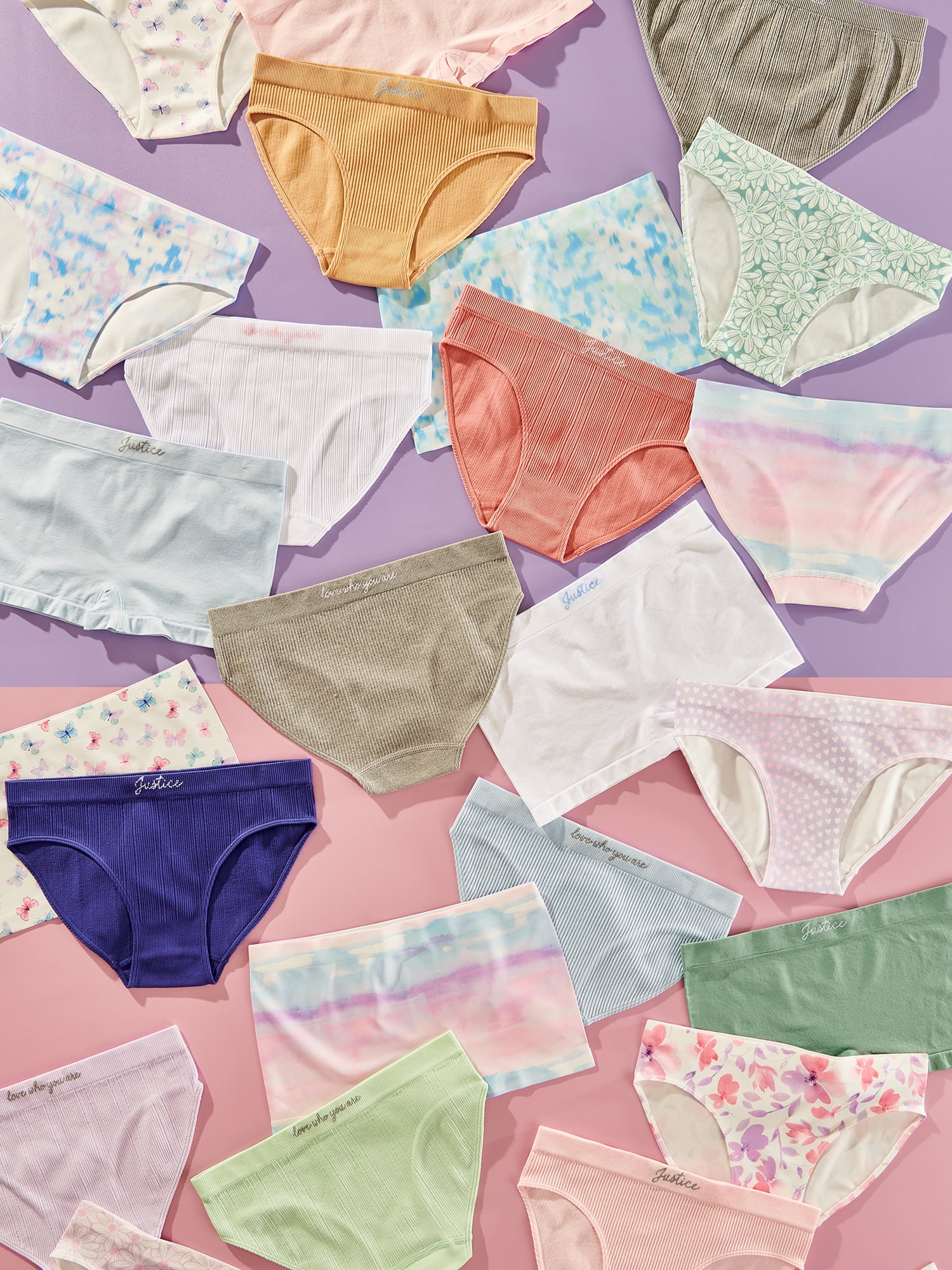Justice Girls Seamless Bikini Undies, 5-Pack, Sizes 6-16