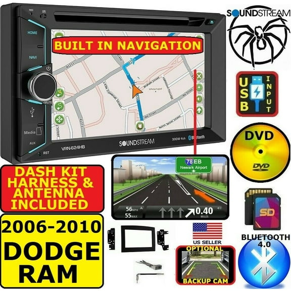 06 07 08 09 10 DODGE RAM GPS NAVIGATION SYSTEM BLUETOOTH CD DVD CAR STEREO RADIO