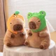 thumbnail image 2 of Kawaii Capybara Peluche de animales de simulación, lindo Capibara que lleva sombrero de rana Fluffty, muñeco suave de peluche, regalo para niños38, 2 of 5