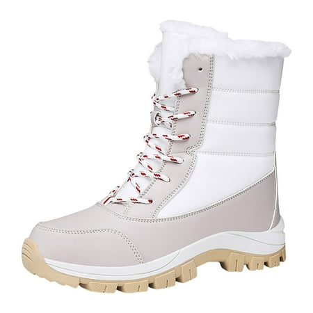GHSOHS Boots for Women Combat Boots Ankle Booties Shoes Leather Boots for Women Large Size Mid Calf Comfort Warm Ski Boots Western Cowgirl Boots Rain Boots Work Boots Motorcycle Booties Size 37