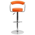 thumbnail image 6 of Flash Furniture Cruz Contemporary Orange Vinyl Adjustable Height Barstool with Arms and Chrome Base, 6 of 6