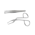 thumbnail image 2 of Silver Tone Flat Tip Tweezers Eyebrow Scissors Beauty Tool Set, 2 of 6