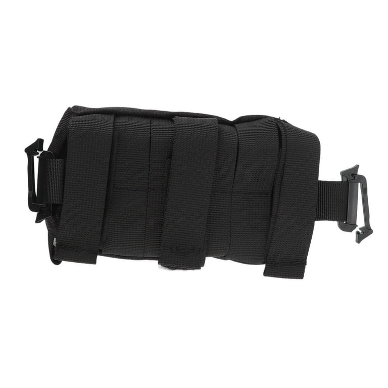 Outdoor Backpack Shoulder Strap Pouch Black 17x9cm Canvas and Nylon Waterproof Lining Double Layers Design Mesh Pocket Cell Phone Storage Quick Access Secure Closure Walmart