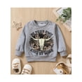 thumbnail image 2 of Baby Boys Sweatshirt Long Sleeve Crew Neck Bull Head Letters Print Casual Pullover Tops, 2 of 9