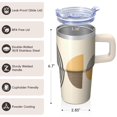 thumbnail image 3 of 20oz Stainless Steel Travel Tumbler with Lid and Straws, Bohemian Insulated Coffee Cup, Double Wall Vacuum Leakproof Boho Design, 3 of 5
