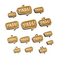 thumbnail image 1 of Yikes Callout Speech Bubble Wood Mini Charms Shapes DIY Craft Jewelry - No Hole - 18mm (17pcs), 1 of 7