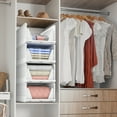 thumbnail image 4 of Sorbus Organizador de Estantes Apilables - Juego de 4 Cestas Medianas para Armario, Baño, Cocina y Garaje - Blanco, 4 of 4
