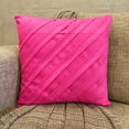 thumbnail image 6 of Pillow Cover, Fuchsia Pink Euro Pillow Covers 26x26 inch (65x65 cm), Suede Euro Pillow Cases, Solid Color, Pintucks, Textured, Striped, Contemporary Euro Size - Contemporary Fuchsia, 6 of 8