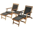 thumbnail image 1 of Gymax Ensemble de 3 Chaises Longues de Patio avec Table d'Appoint, Conception à Pliage Rapide, Ottoman, Extérieur, 1 of 10