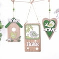 thumbnail image 3 of Visland 6PCS Wooden Hanging Ornaments Bird House Pendant Door Decoration Party Crafts Kids Hanging Ornaments, 3 of 6