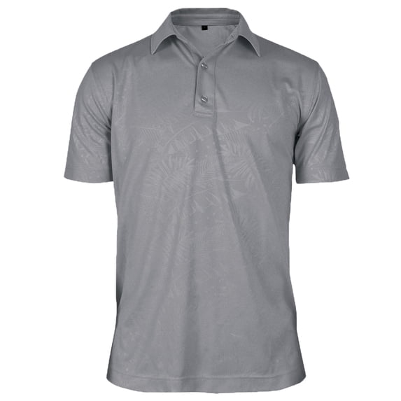Monterey Club Men's Leaves Emboss Texture Golf Polo Shirt #1289
