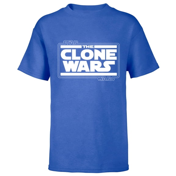 Star Wars The Clone Wars Logo - Short Sleeve T-Shirt for Kids - Customized-Royal