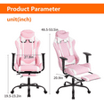 thumbnail image 3 of BORGEBY  Gaming Chair ,High-Back Ergonomic Office Chair with Footrest , PU Leather Swivel Gaming Chair with Lumbar Support for Home Office and Gaming(Pink), 3 of 8