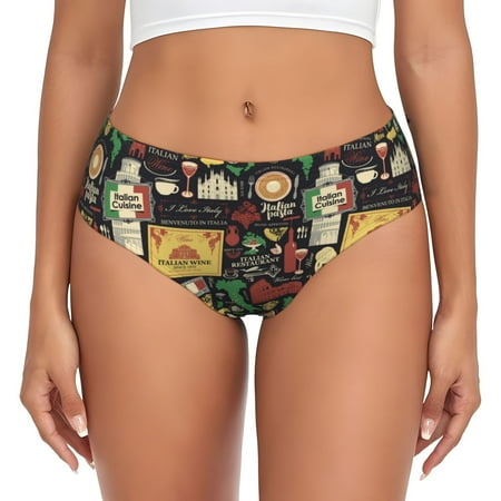 Womens Underwear - Stamp Pattern Italian No Show Seamless Underwear for Women  Kawaii Soft Stretch Women s Panties  Hipster Ladies Panties Bikini Underwear Briefs