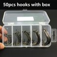 thumbnail image 3 of 50 Pcs/Set Carbon Steel Fish Hook Baits Holder Fishing Hooks, 3 of 5
