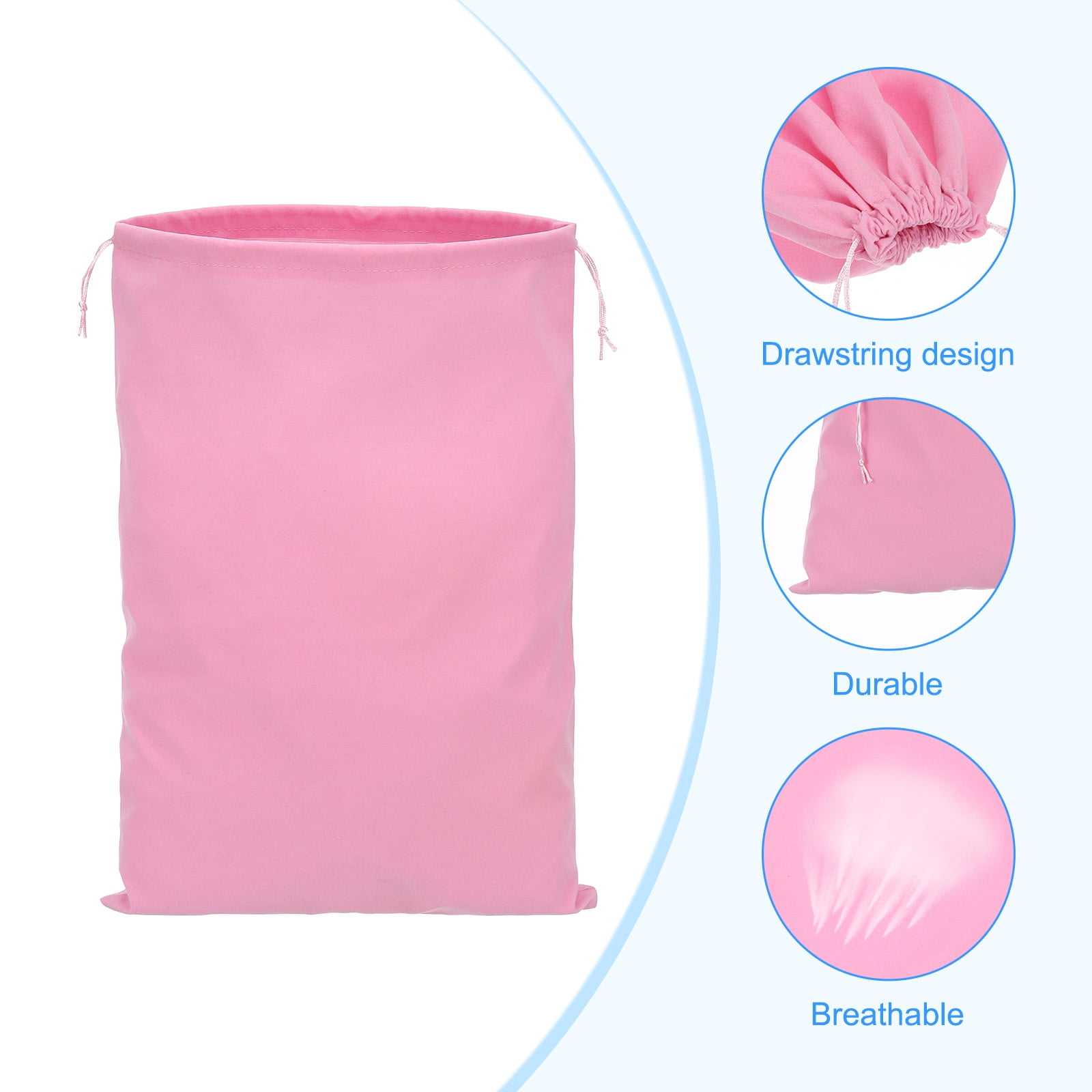 Uxcell Shoe Dust Bag Duster Flannel Double Shoes Pouch with Drawstring Closure Washable Breathable Bags Pink 16 Pack