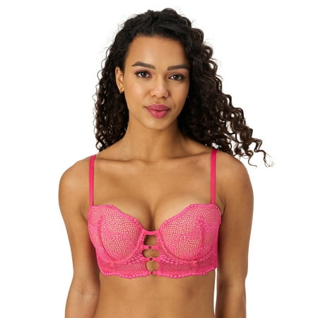 

Adored by Adore Me Women’s Morgan Natural Lift Lace Push Up Bra Sizes 32B-40DD