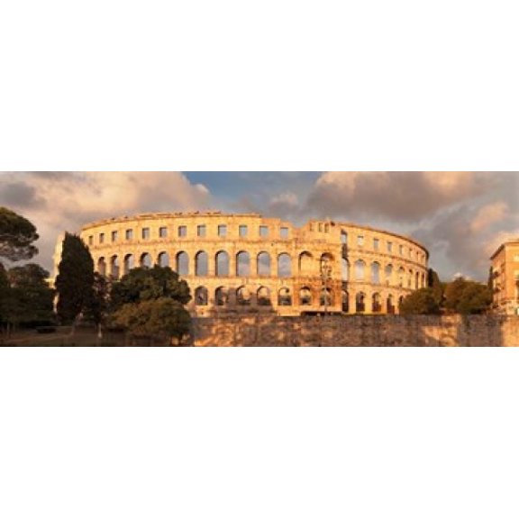 Roman amphitheater at sunset Pula Istria Croatia Canvas Art - Panoramic Images (36 x 12)