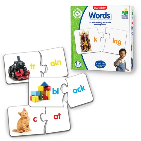 Learning Journey International Match It! - Mots - Casse-Tête de Lecture Auto-Correcteur - Assortit les Mots aux Images, Multicolore