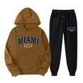 thumbnail image 2 of Miami Hoodie and Sweatpants Set for Women Fall Winter Hooded Sweatshirt and Jogger 2 Piece Set Women's Tracksuit, 2 of 6
