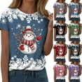 thumbnail image 4 of larppty Christmas Shirts Women Snowflake Snowman Christmas Tshirt Funny Merry Xmas Graphic Tee Tops (Grey, XL), 4 of 9