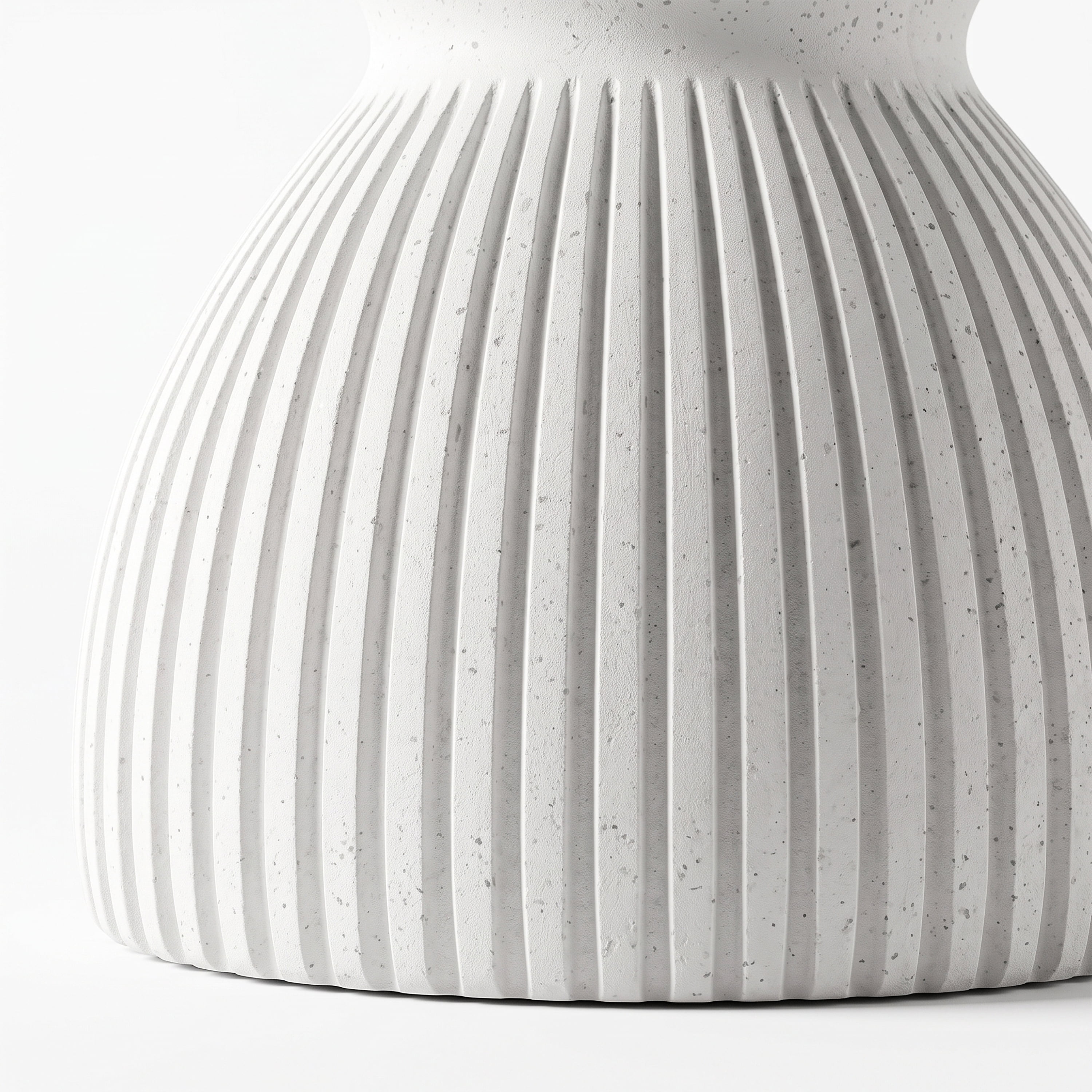 Small Hourglass MGO Side Table – Durable Construction, Textured Base, White Speckled Terrazzo