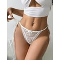 thumbnail image 2 of Aivtalk Lace Thongs Women's Side Tie Adjustable G-String Ladies See Through Underwear with Bowknot Low Rise Wild Panty for Valentine's Day M, 2 of 5