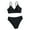 Black, variant on Girl's 2 Piece Swimsuit Spaghetti Strap Cute Bikini Ruched Triangle Bathing Suit Solid Color Summer Beach Swimwear Set Size 8-16 Black