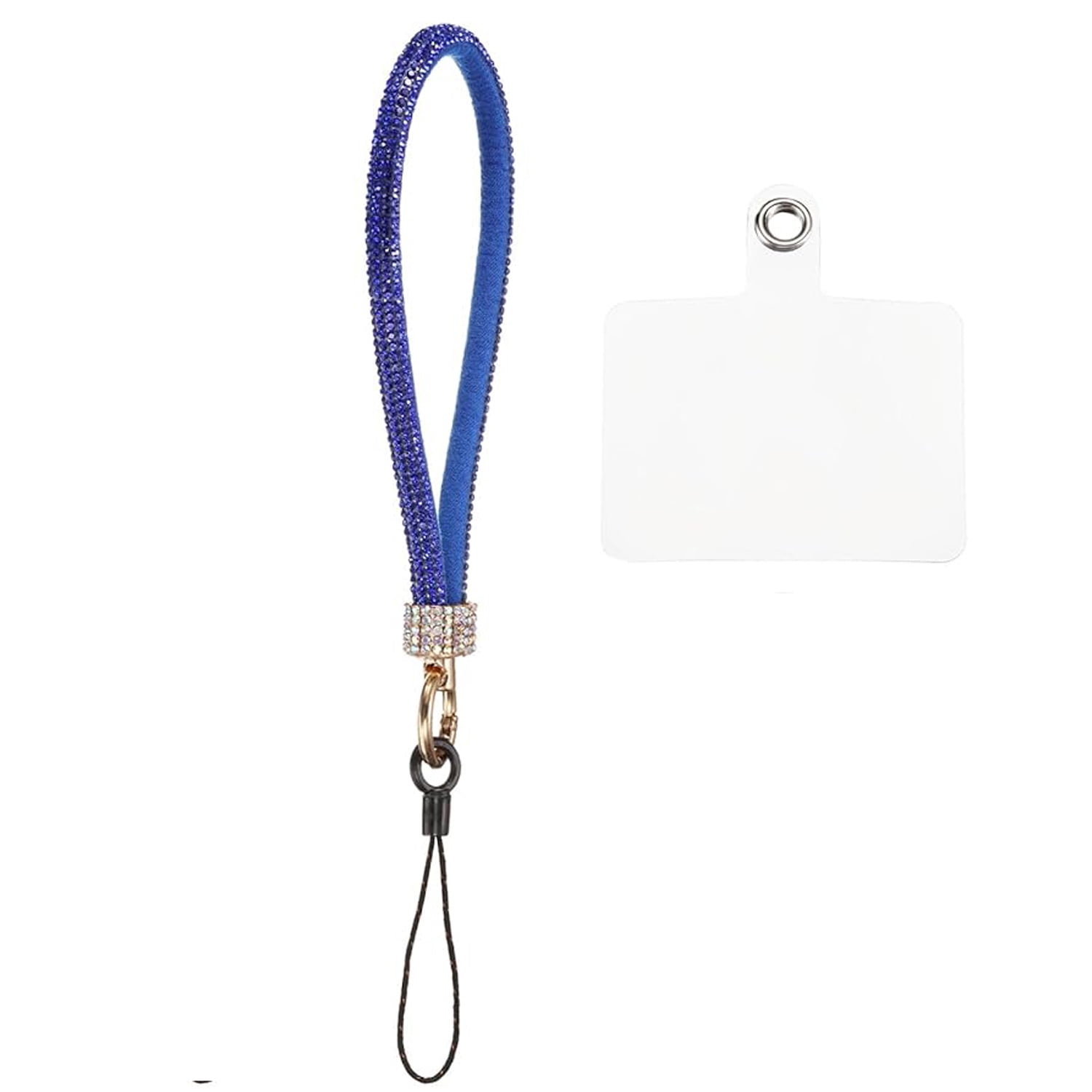 Crystal Diamond Beaded Phone Wristband Lanyard - Blue