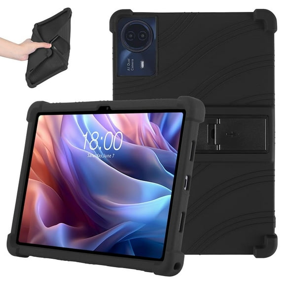 FIEWESEY Compatible with TECLAST T65Max Tablet 13" Android Tablet Soft Silicone Case Shockproof with Kickstand Kids Friendly Shell Cover Fit for 13" TECLAST T65 Max Tablet (Black)