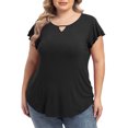 thumbnail image 3 of QINCAO Plus Size Tops for Women Summer Ruffle Short Sleeve Womens Blouses Tunic Loose T Shirts,4XL(28), 3 of 7