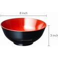 thumbnail image 2 of Japanbargain 2396 Tazón De Sopa Grande Tazones De Ramen De Plástico De Estilo Japonés Para Fideos Udon Pho Sopa Cereal Pasta 52 Onzas Color Negro Y Rojo, 2 of 5