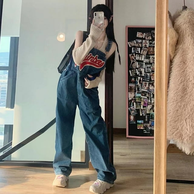 Overoles de mezclilla Tirantes Pantalones Overoles Jeans Monos L JAMW Sencillez