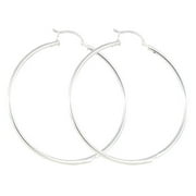 Brilliance Fine Jewelry Sterling Silver Click top Hoops, 50mm